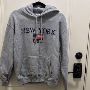 Gray New York USA Hoodie